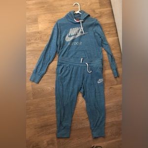 Nike Womens Joggers and Hoodie Matching Set Turquoise